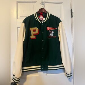 Snoopy Peanuts Alpine Club Varsity Jacket Mens Medium